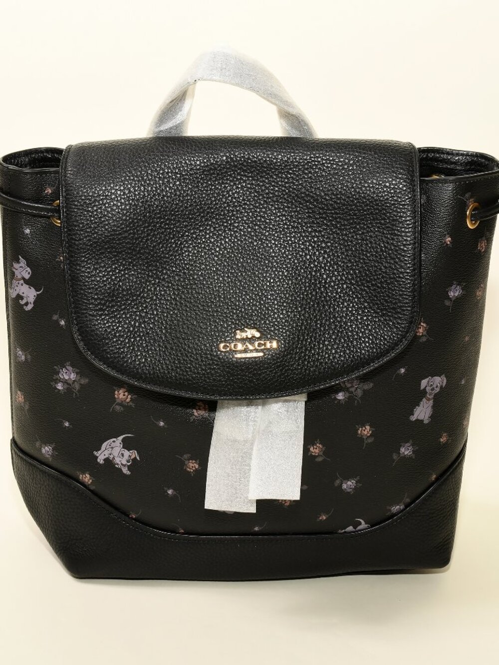 Disney x Coach 101 Dalmatians Backpack 91127 Black Multi Leather NWT